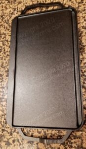 Cast iron pancake griddle, Cast iron griddle, Reversible cast iron griddle, griddle with grease catcher